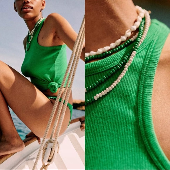 NWT Sézane Marcelo Tank Tops Green - Size L - NWT - Picture 1 of 1
